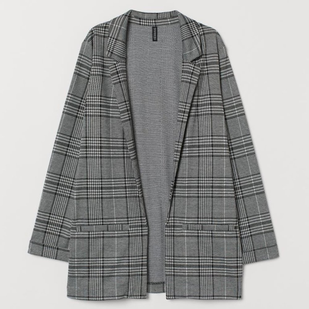 Black, gray & white checkered light jacket